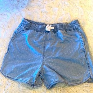 Blue, polka dot, shorts, high rise